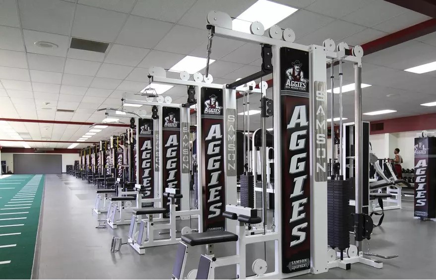 Coca-Cola Weight Training Center in the Aggie Memorial Stadium Complex