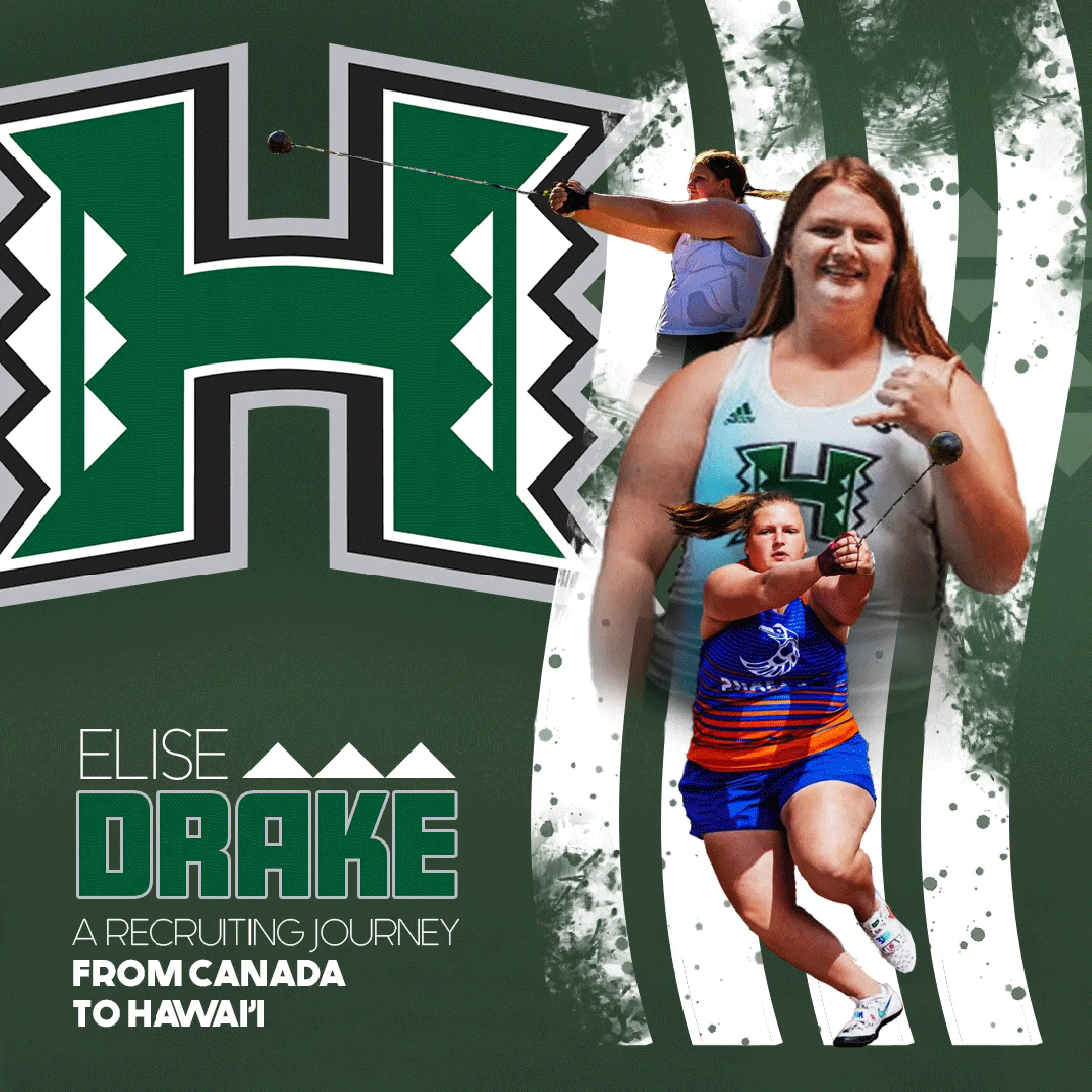 Elise Drake throwing the hammer