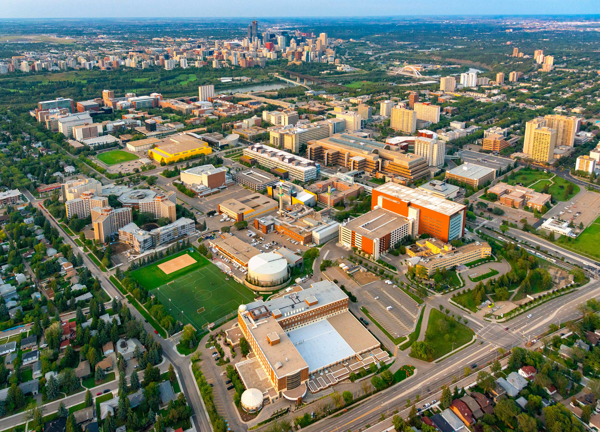 University of Alberta campus from drone