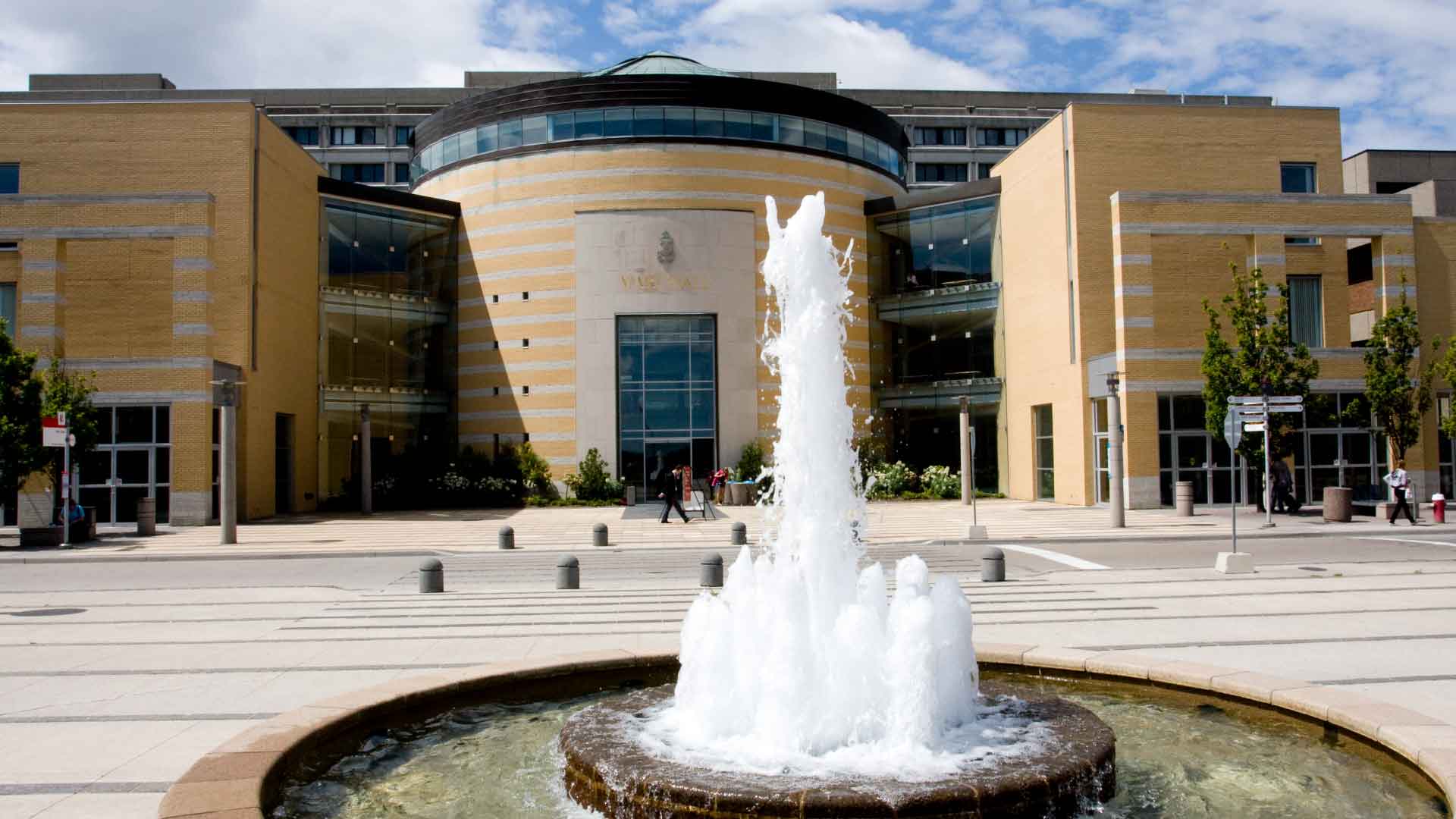 Fountain in front of Vari Hall at York University