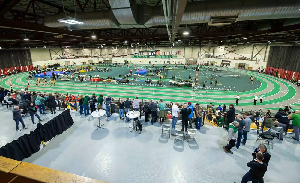 Indoor track in the Saskatoon Field House
