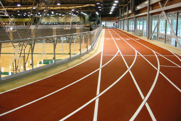 Indoor track in the Centre for Kinesiology, Health and Sport (photo courtesy of the University of Regina)
